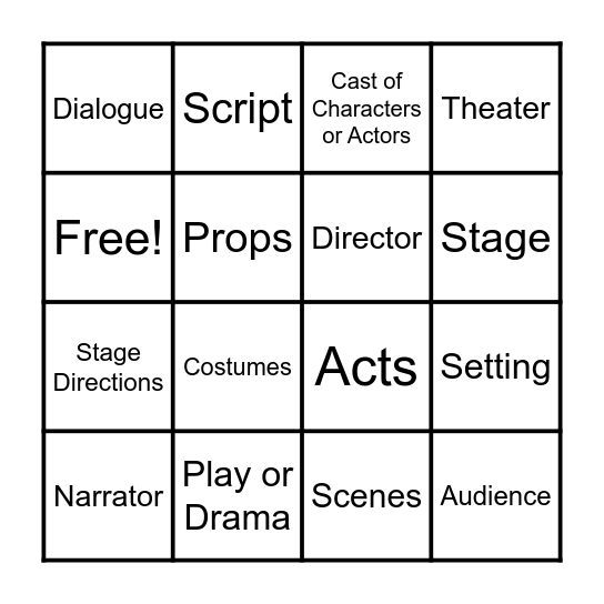 DRAMA BINGO Card