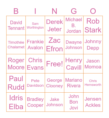 Baby Daddy Bingo Card