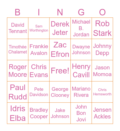 Baby Daddy Bingo Card