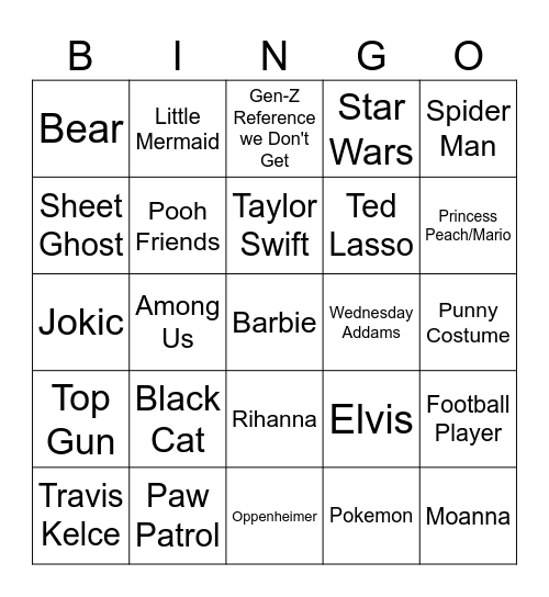 Clermont Halloween Bingo Card
