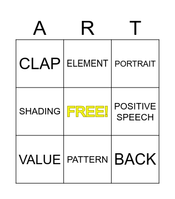 ART REVIEW Bingo Card