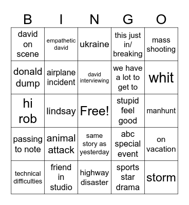David Meeeeeeeeeeeewer Bingo Card