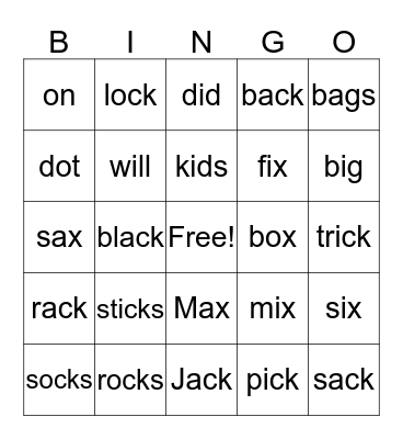 G1 Bingo Card