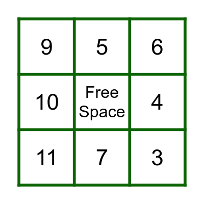 Bingo with a Twist!! Bingo Card