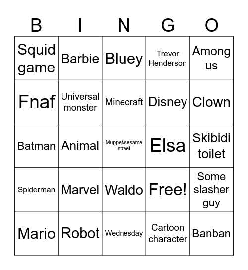 2023 Halloween bingo Card