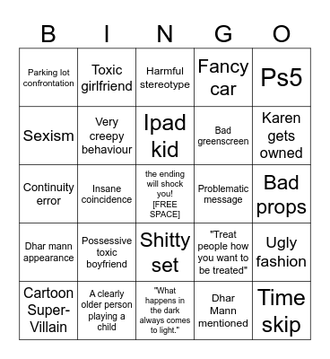 Dhar Mann! Bingo Card
