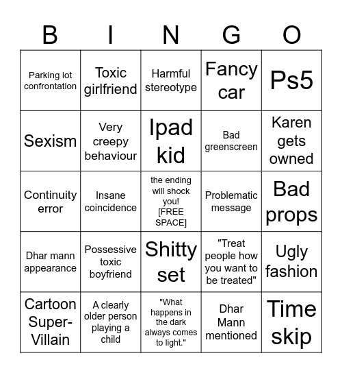 Dhar Mann! Bingo Card