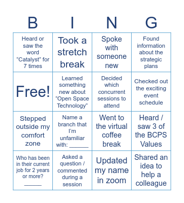 Learning Days BING Bingo Card