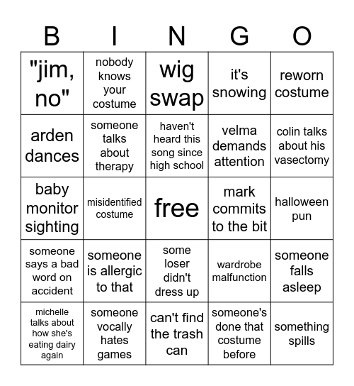 hallowingo Bingo Card