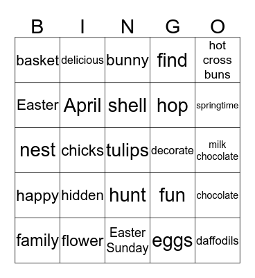 EASTER Bingo Card