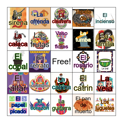 Dia De Los Muertos Bingo Card