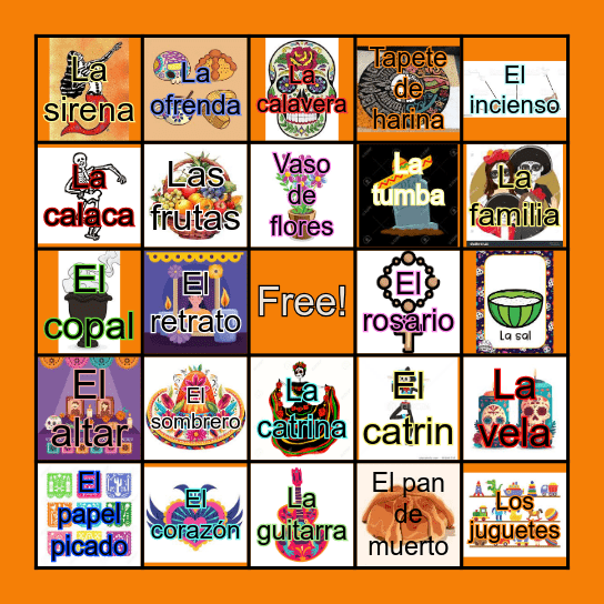 Dia De Los Muertos Bingo Card