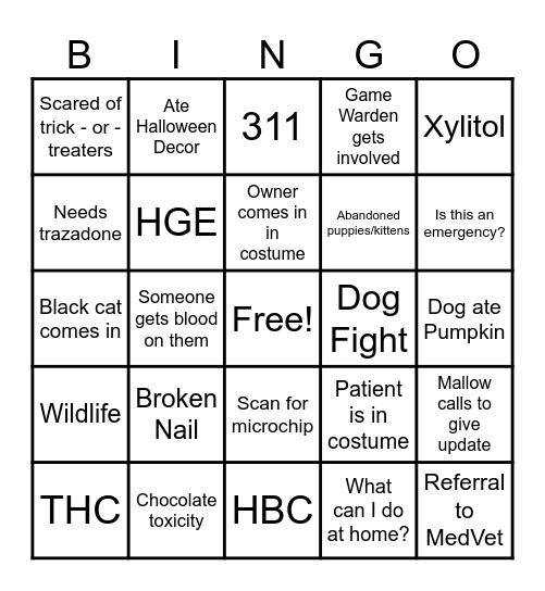 DAE Spooky Halloween Bingo Card