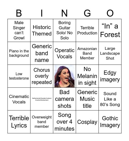 Euro Cringe Bingo Metal Bingo Card