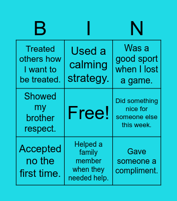 Feel Good Bingo Card