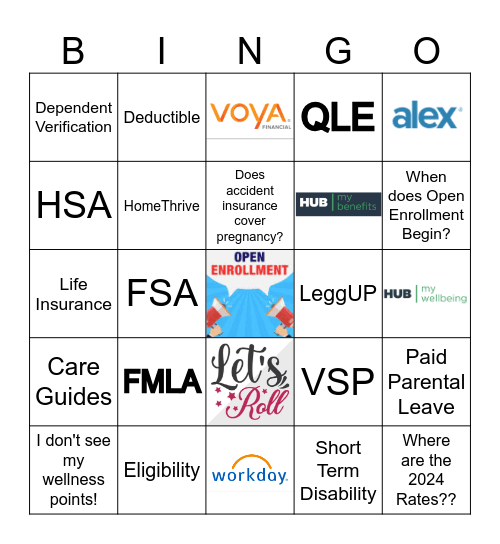 2024 OPEN ENROLLMENT Bingo Card