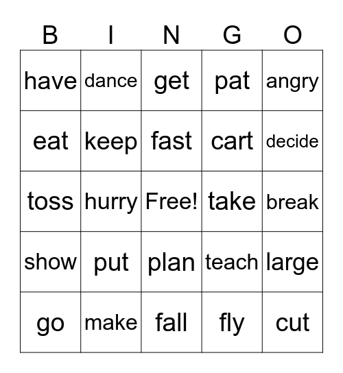 SYNONYM Bingo Card