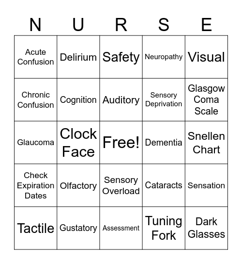 THE SIXTH SENSE Bingo Card