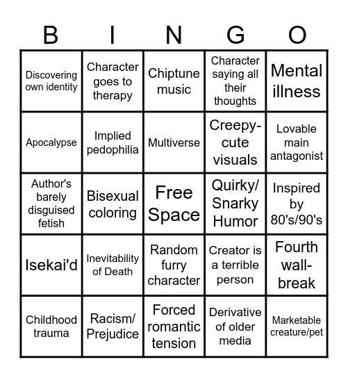 Modern Media Bingo Card