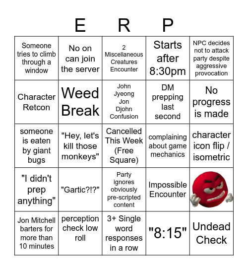 DnD Bingo Card