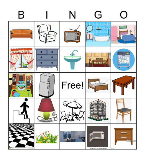 Los Muebles Bingo Card