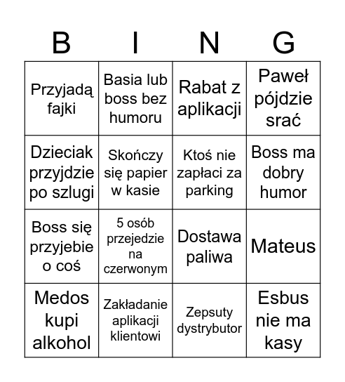 Moya BINGO Card