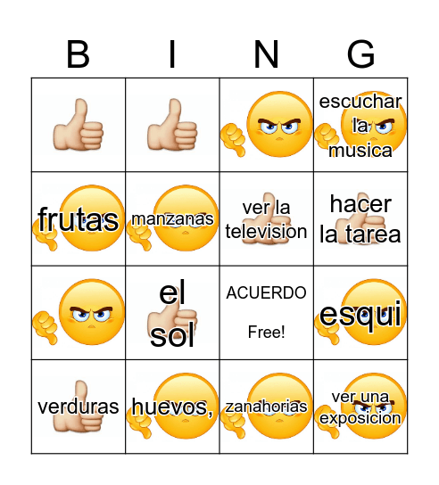 Tambien/Tampoco/A mi, si/A mi, no Bingo Card