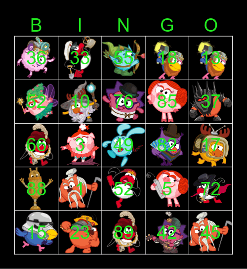 Kikoriki Bingo Card