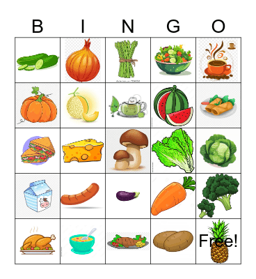 FOOD Bingo Card