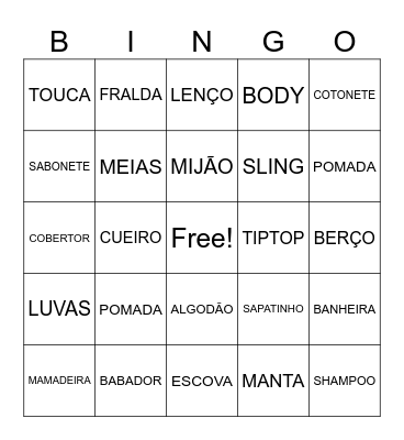 CHÁ DE BEBÊ - OLIVIA Bingo Card