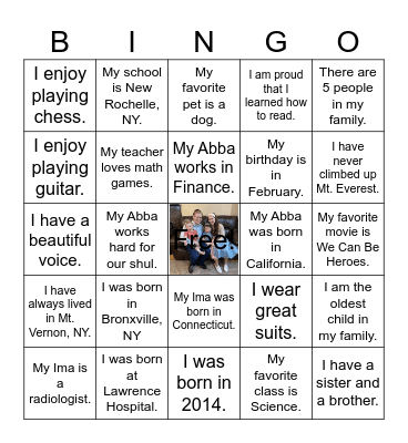 Who Is This Fleetwood Kid Bingo? Bingo Card