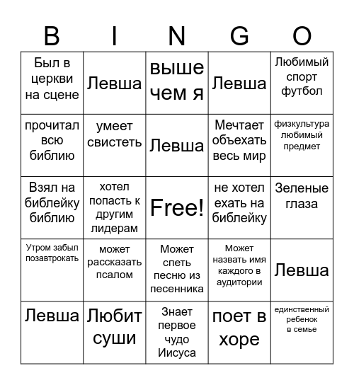 Best of the best Bingo Card