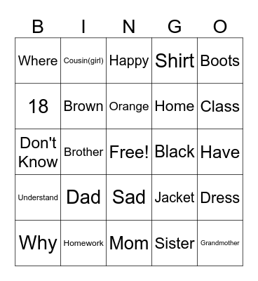 ASL Quarter 1 Bingo Card