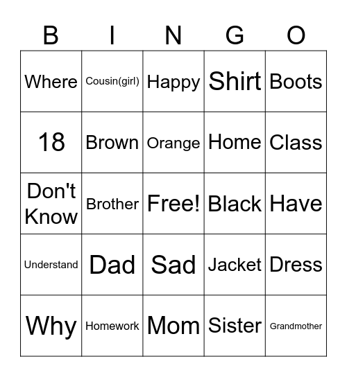 ASL Quarter 1 Bingo Card