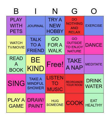 SELF CARE BINGO Card