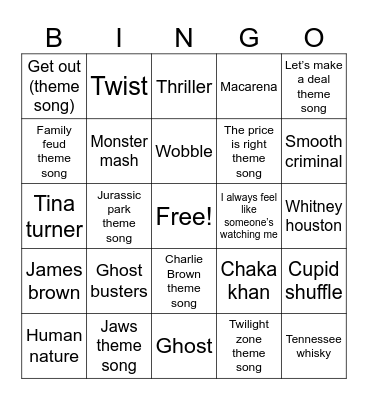 Halloween, dance and fun Bingo Card