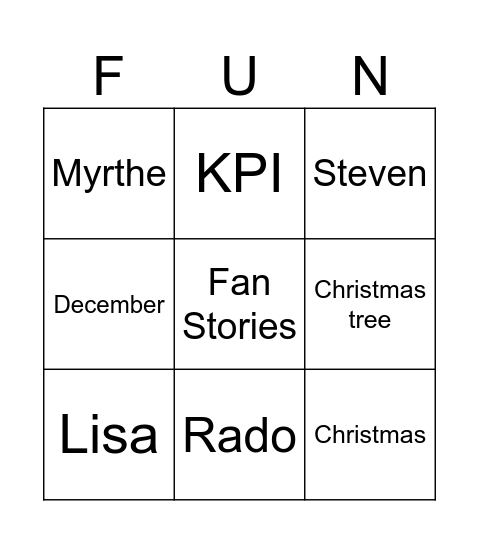 FUN Bingo Card