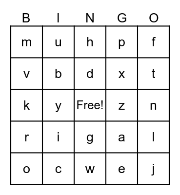 Appleseeds Unit 1 Sounds Bingo Card