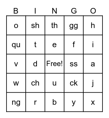 Appleseeds Unit 1 Sounds Bingo Card