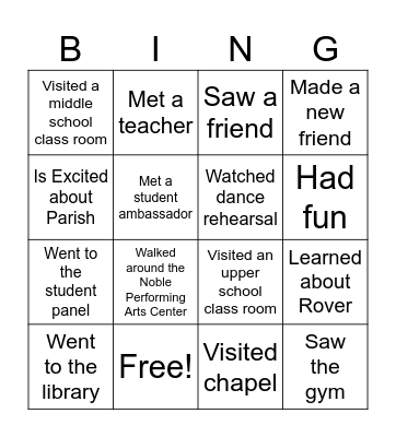 Preview Bingo Card