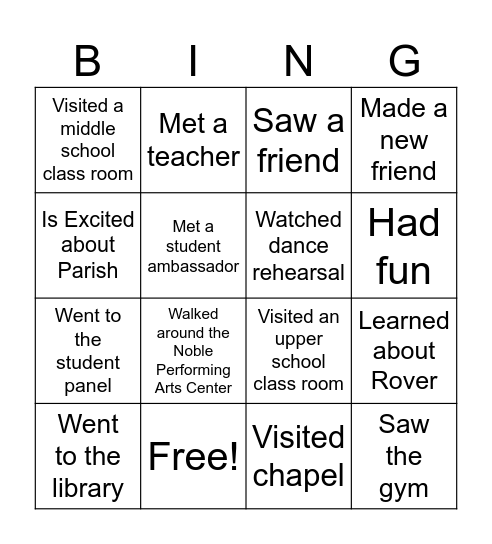 Preview Bingo Card