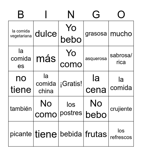 BINGO - Culinary Adventures Bingo Card