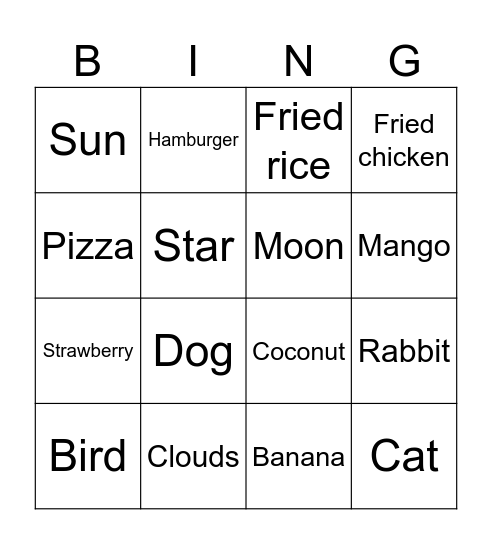 Beldam's amazing bingo Card