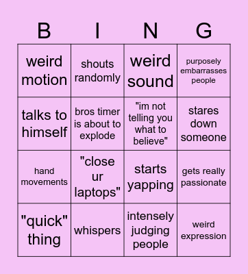 Doran Bingo Card