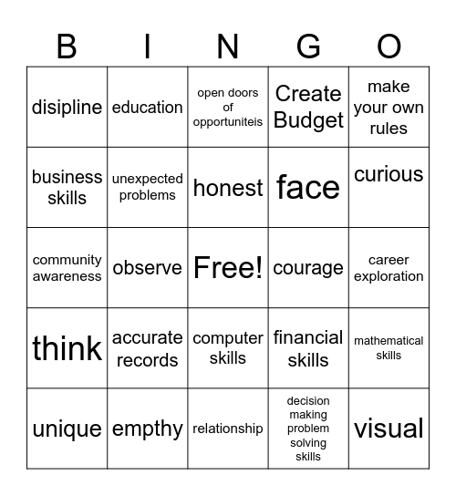 Entrepreneur Bingo Card
