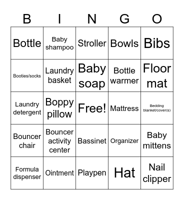 Baby BINGO Card