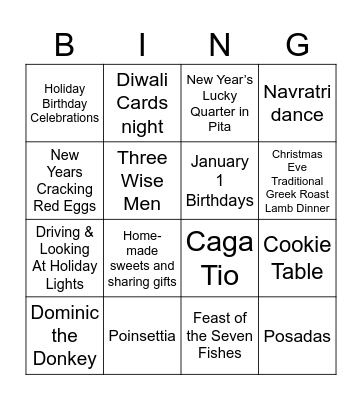 Winter Holiday Bingo - Partner Ops! Bingo Card