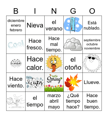 SDL - ¿Qué tiempo hace? Bingo Card