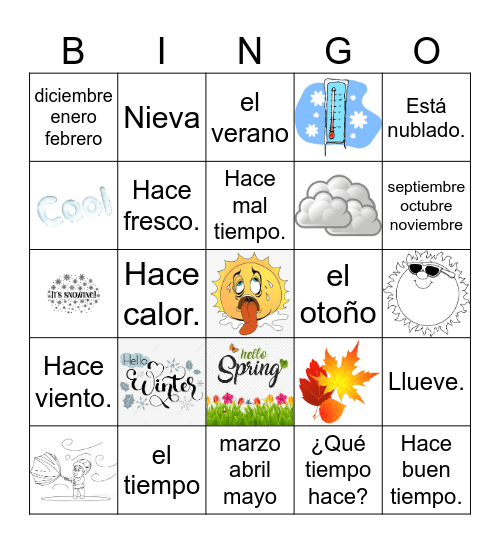 SDL - ¿Qué tiempo hace? Bingo Card