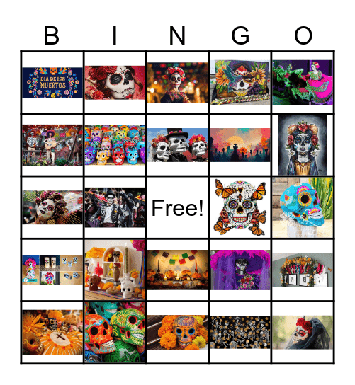 Dia De Los Muertos Bingo Card